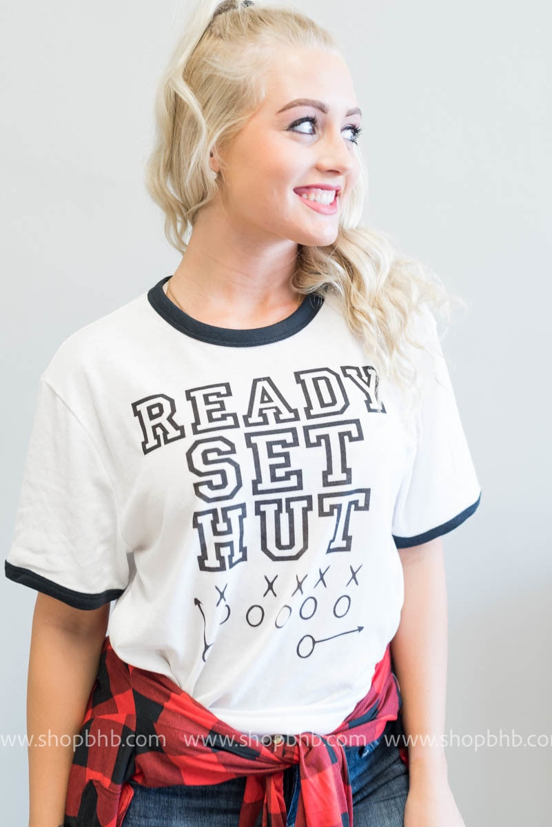 Ready Set Hut Tee - white - BAD HABIT BOUTIQUE