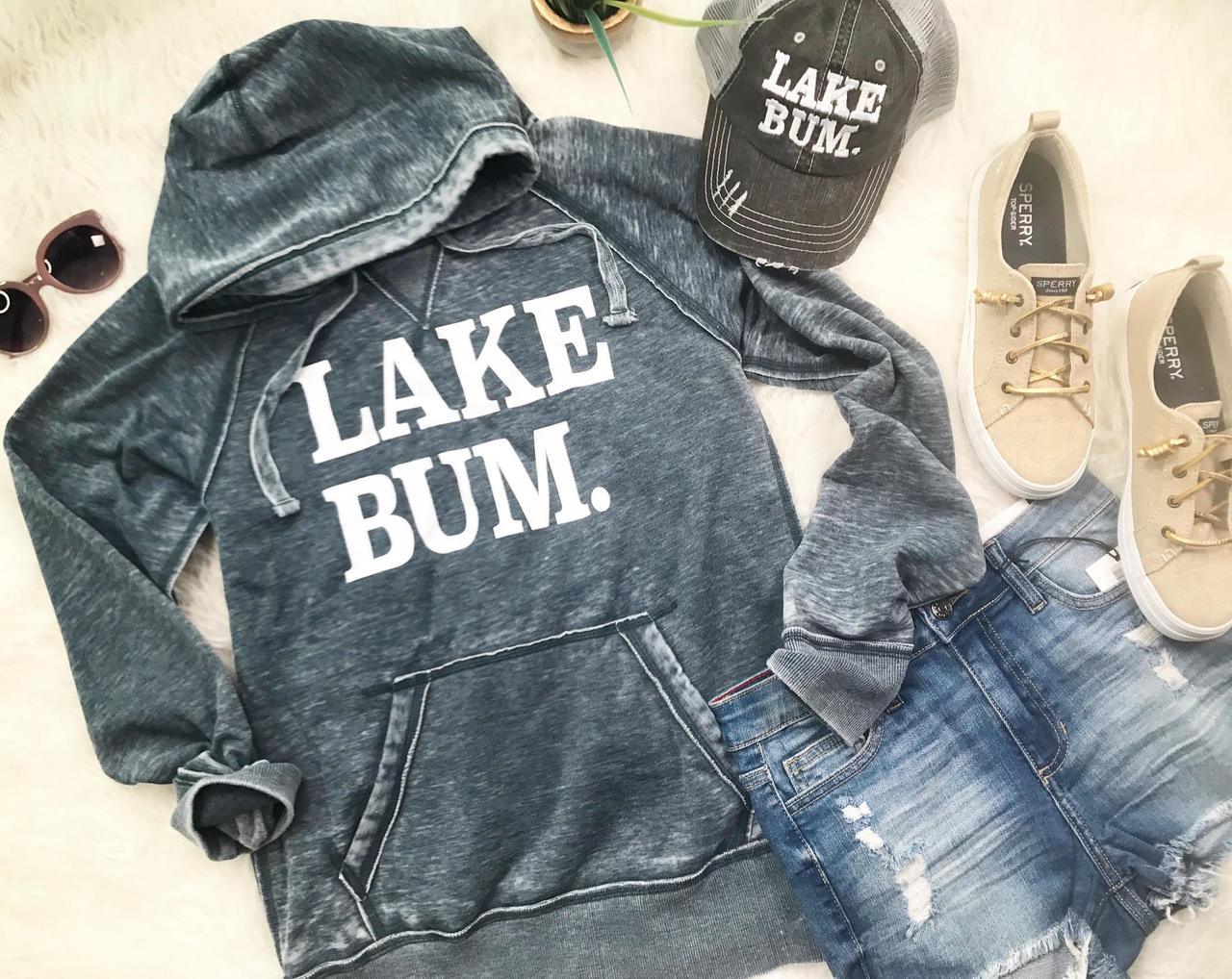Lake Bum Hoodie || Vintage Navy - BAD HABIT BOUTIQUE