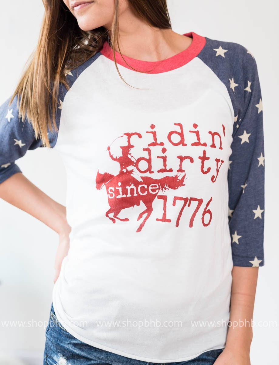 RIDING DIRTY SINCE 1776 TOP - BAD HABIT BOUTIQUE