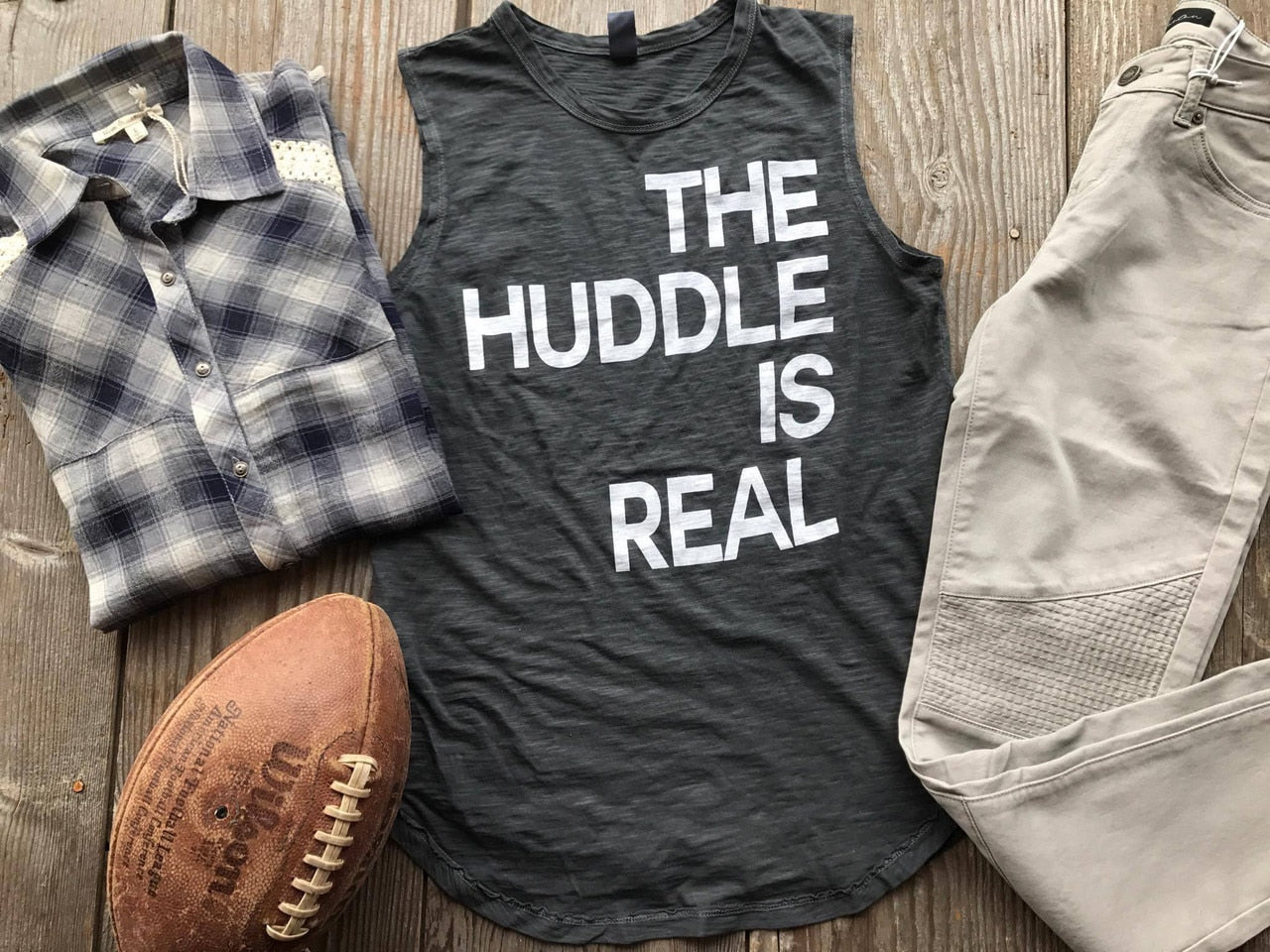 The Huddle Is Real Muscle Tank - BAD HABIT BOUTIQUE