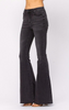black mid-rise super flare jeans