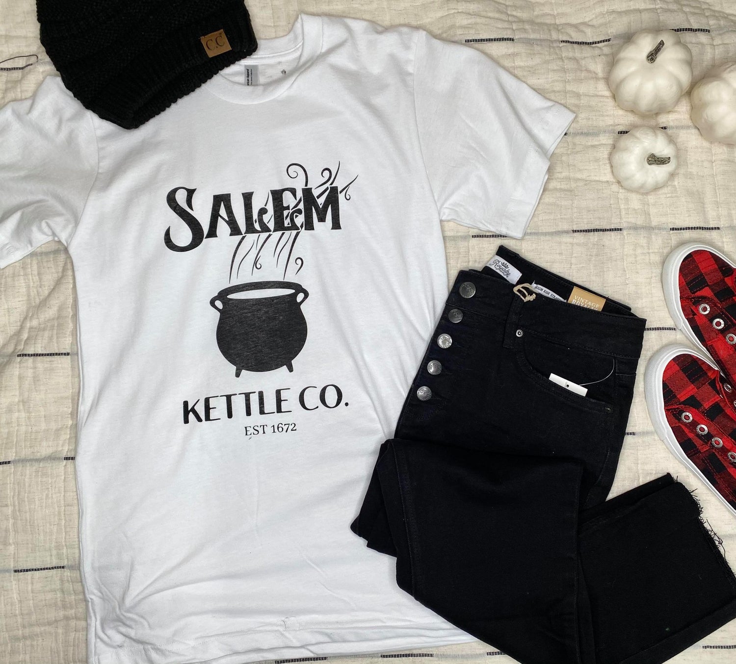 Salem Kettle Co. Graphic T-shirt -White, CLOTHING, BAD HABIT APPAREL, BAD HABIT BOUTIQUE