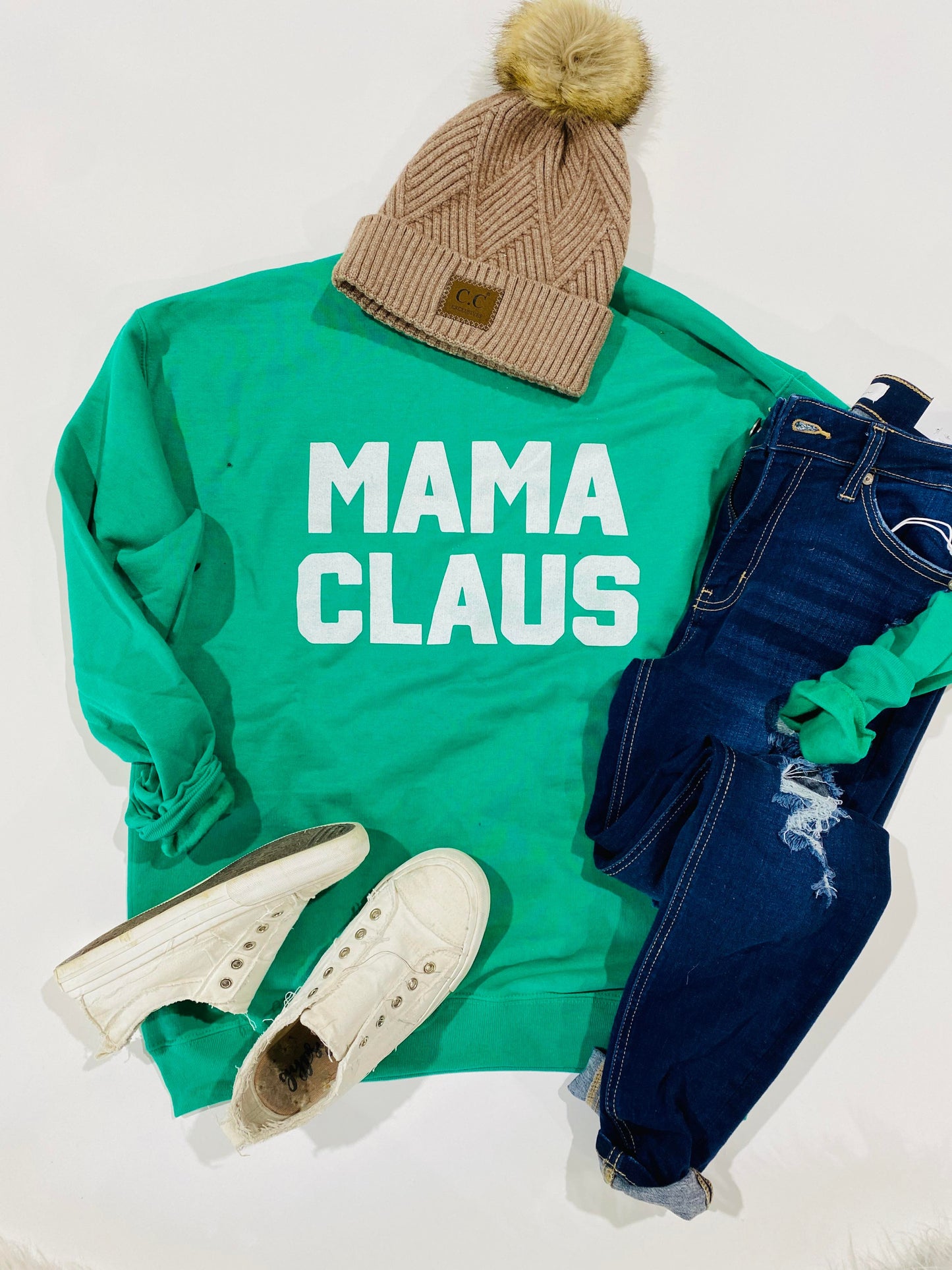 green mama claus sweatshirt