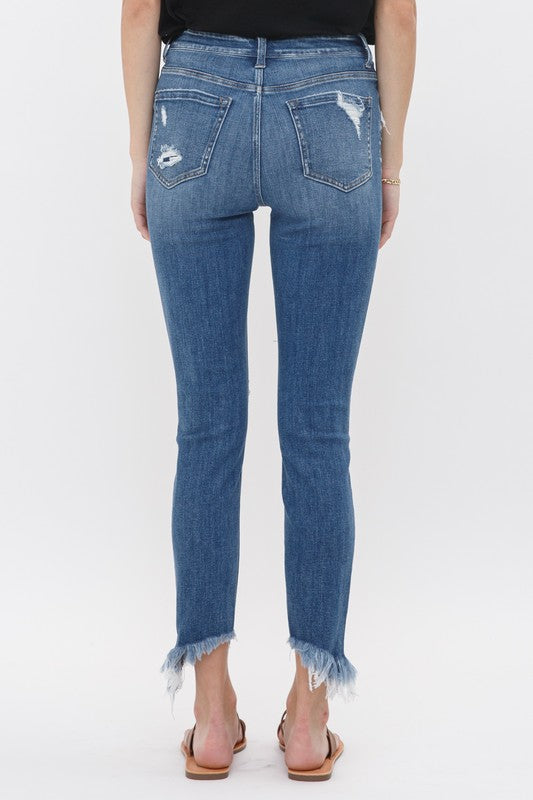 The Shanon Mid Rise Crop Skinny Denim Jeans - Mica *