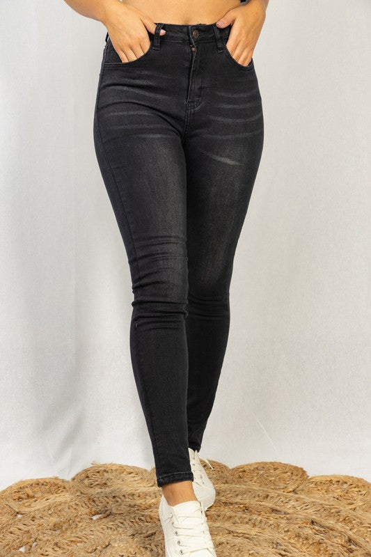 faded black denim
