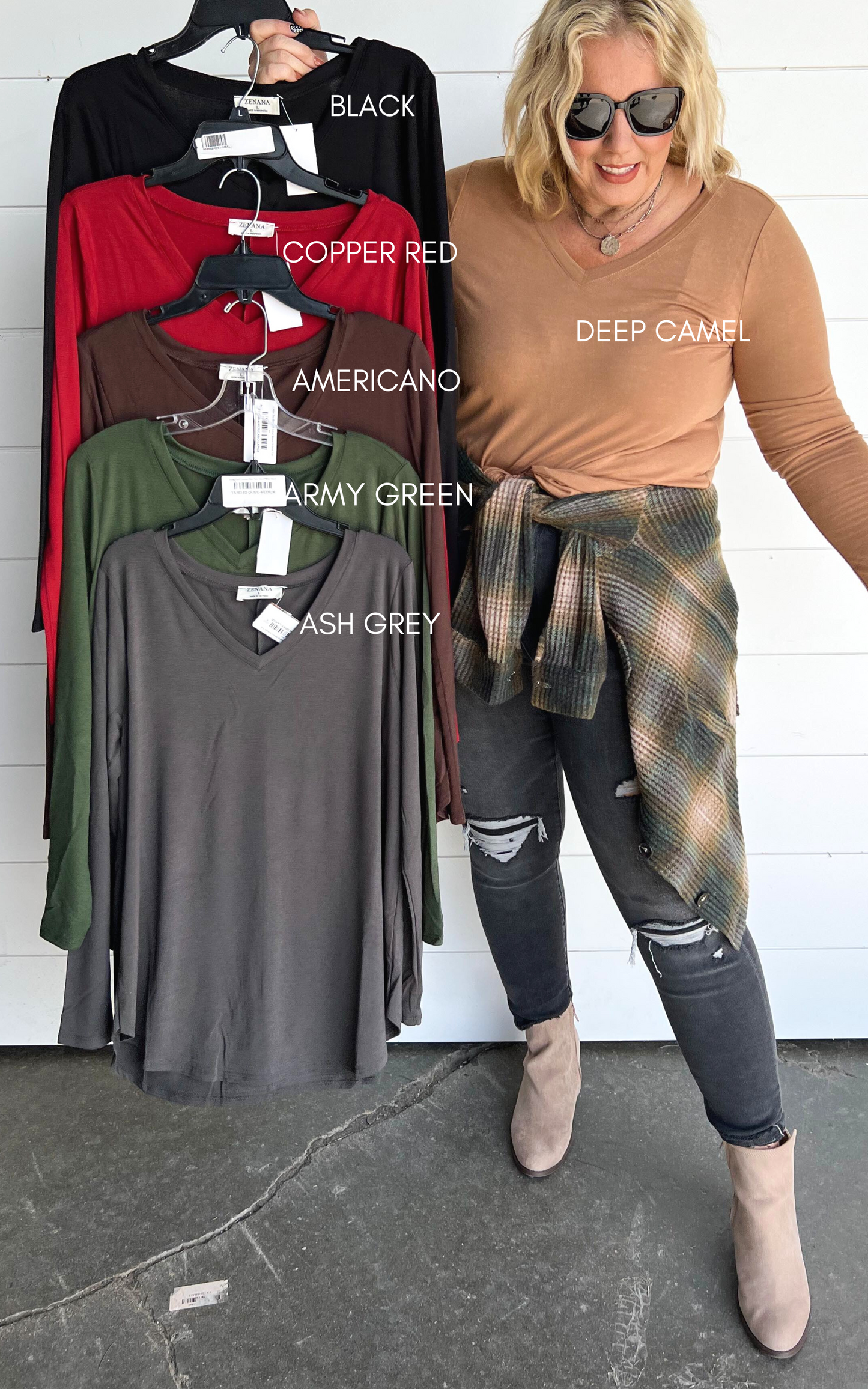 Long Sleeve V-Neck Tee - Final Sale