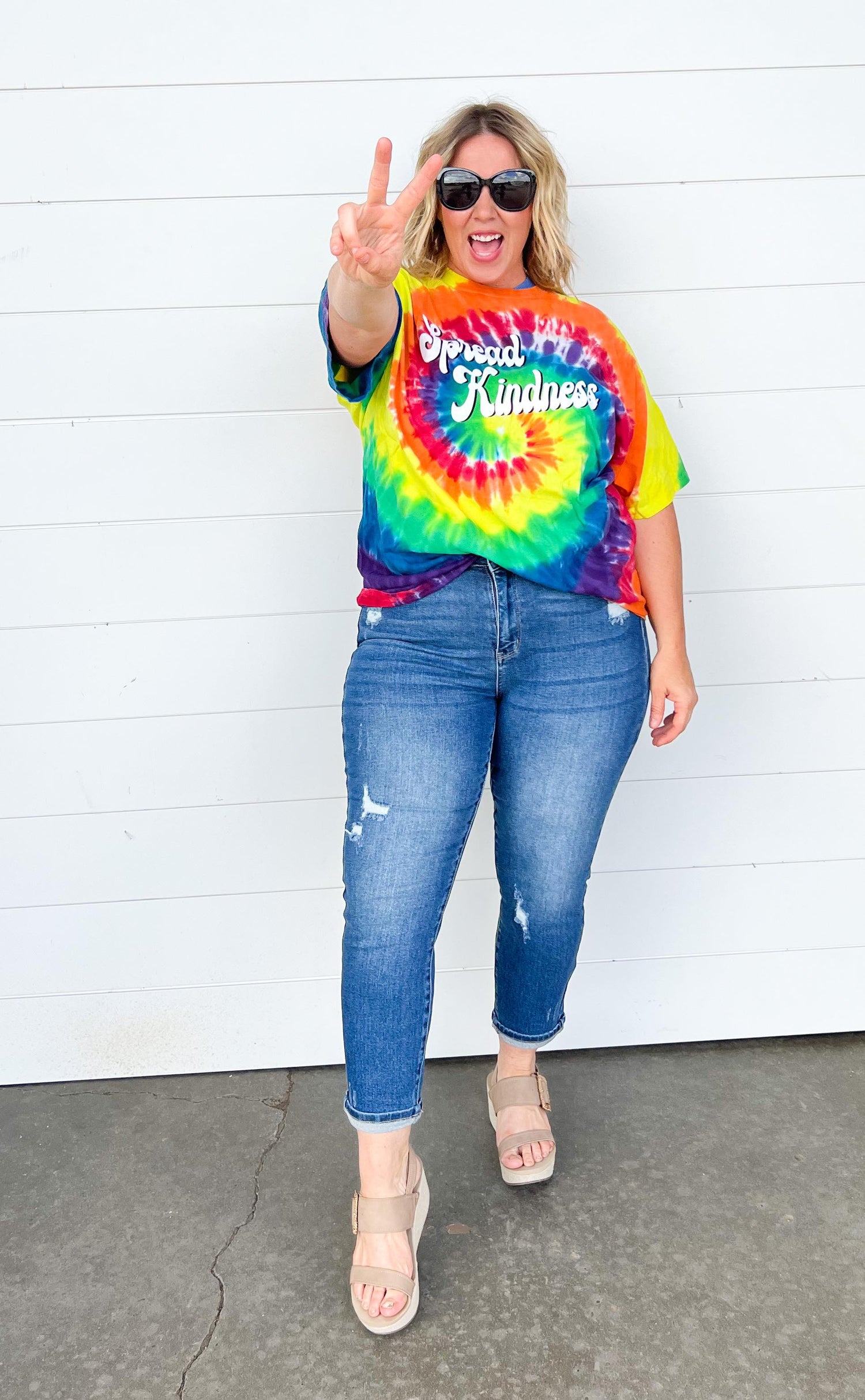 Crop Straight Denim Rainbow Embroidered JUDY BLUE JEANS