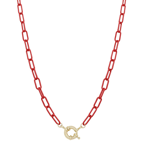 Red Link Chain Necklace