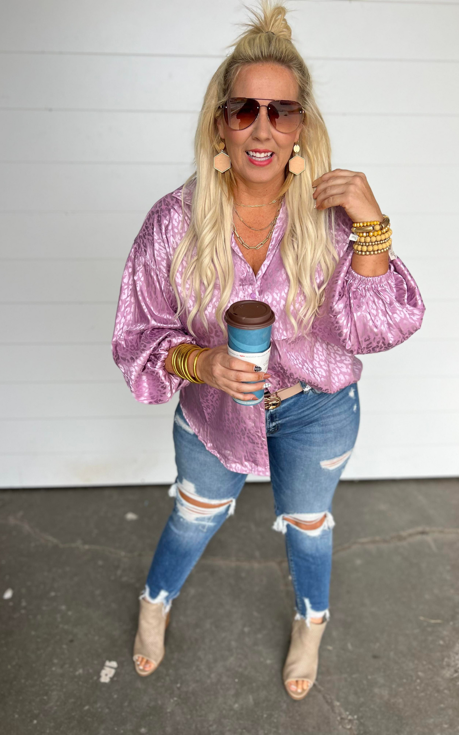 leopard silk blouse