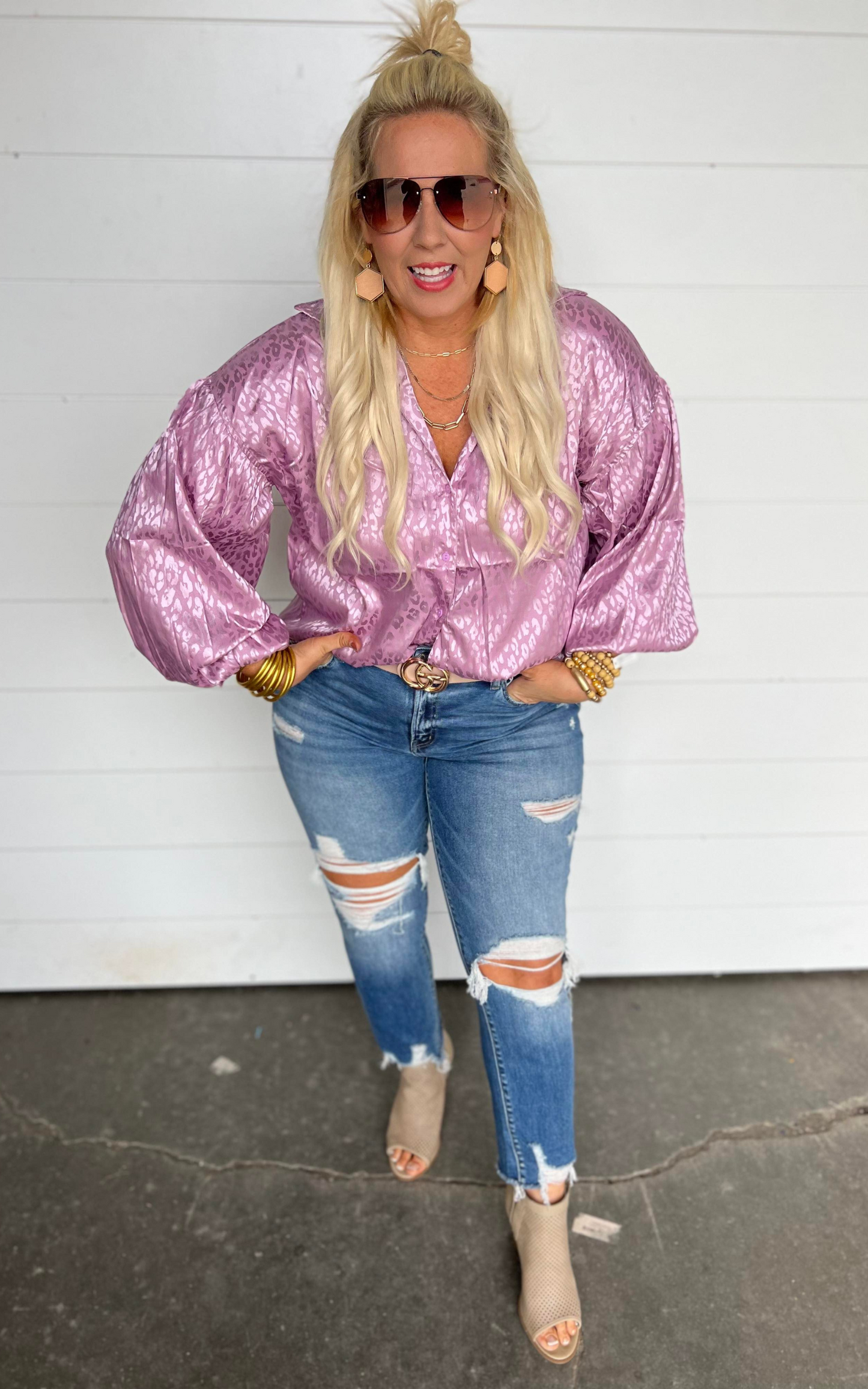 soft pink blouse