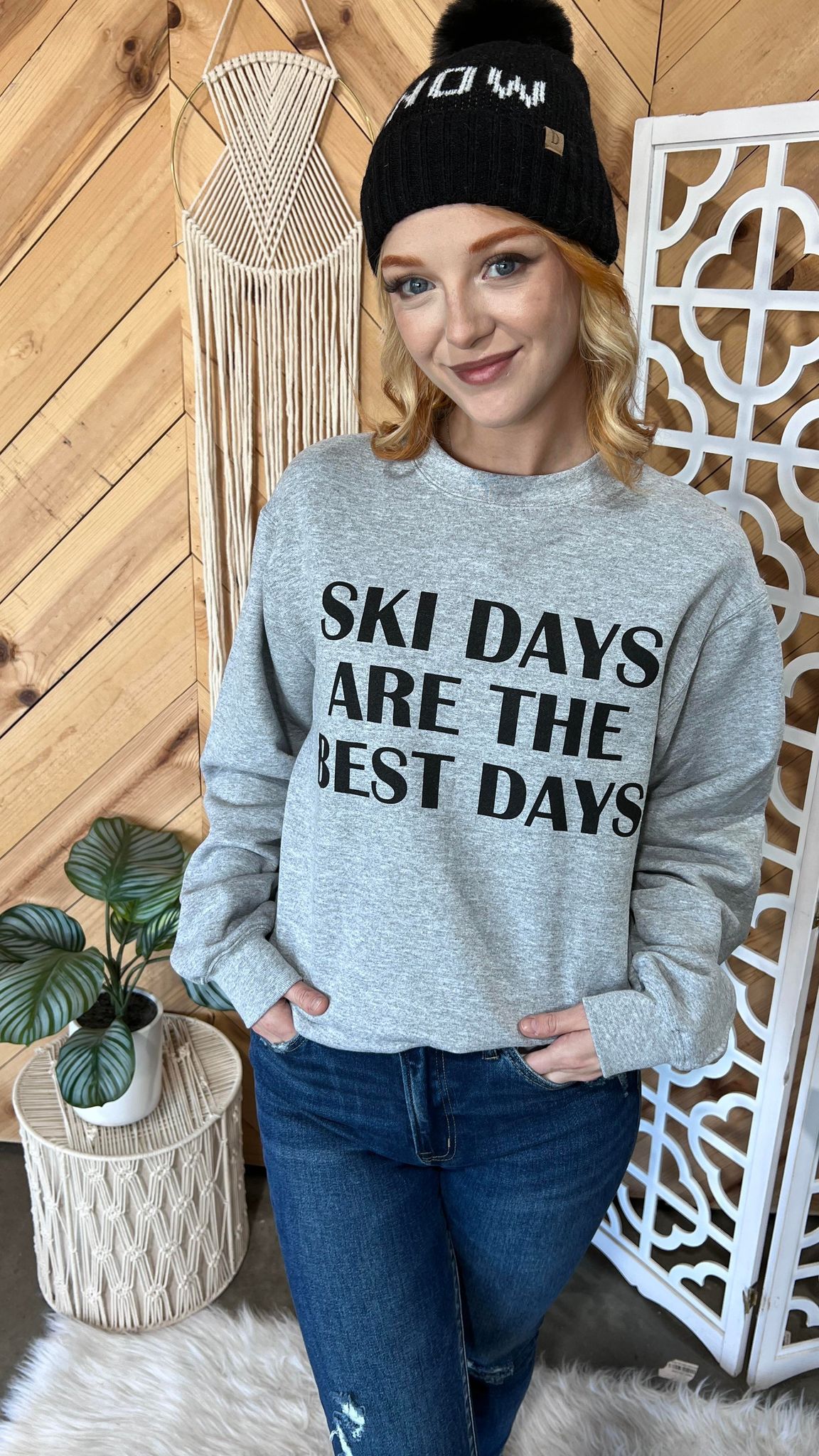 Ski Days Are The Best Days Crewneck Sweatshirt*** - Final Sale