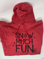 SNOW MUCH FUN HOODIE HEATHERED RED** - Final Sale