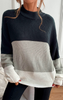 colorblock ribbed turtleneck