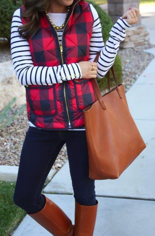 Guide to Wearing Buffalo Plaid + Stripes.