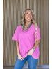 Raw Edge Detail Cotton V Neck Top *DEAL