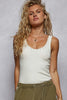 Fall Ribbed Metallic Stud Basic Tank Top | POL
