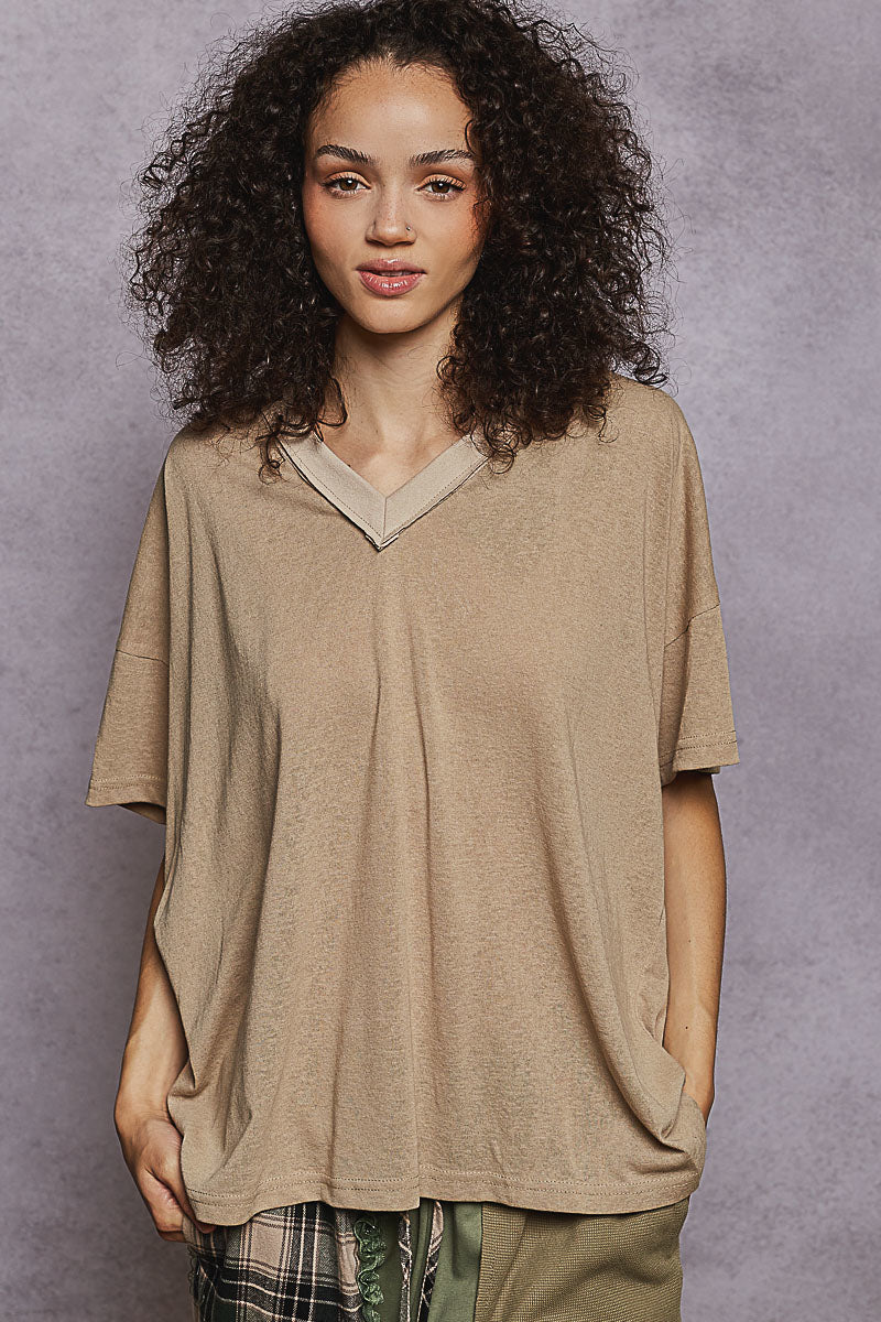 Stone Washed Solid Loose Fit Tee | POL (3 COLORS)