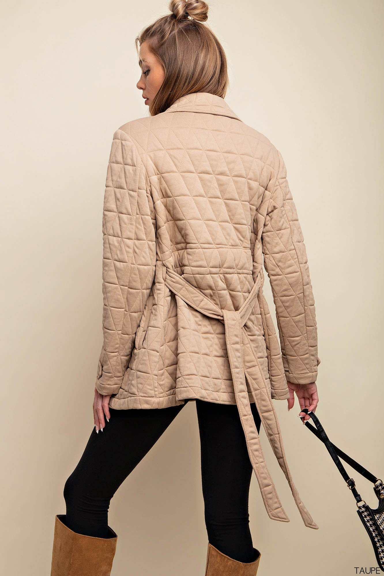 Fall in Season Quilted Jacket | Taupe