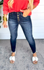 The Erica High Rise Ankle Skinny with Button Up Denim Jeans - Mica