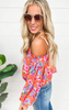 Blossoming With Joy Off The Shoulder Floral Blouse | Orange