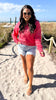 The Ava Bright Coral 1/2 Zip Mock Neck Sweatshirt by Salty Wave**DEAL-COUPON EXCLUDED