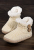 Oatmeal Hand Knitted Coconut Button Slippers - Final Sale