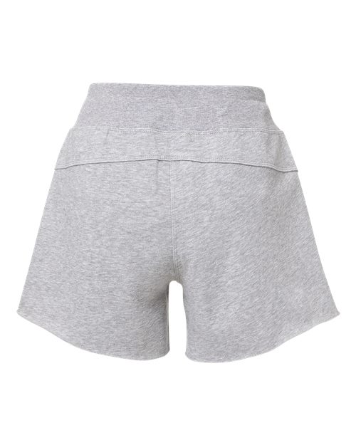 Back product shot of the grey fleece shorts.