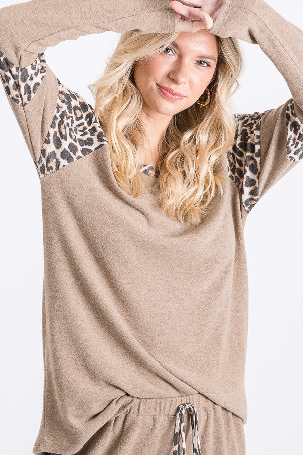 Brushed Leopard Print Long Sleeve Top*DEAL - COUPON EXCLUDED*