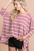 Mauve Striped Hacci Knit Top