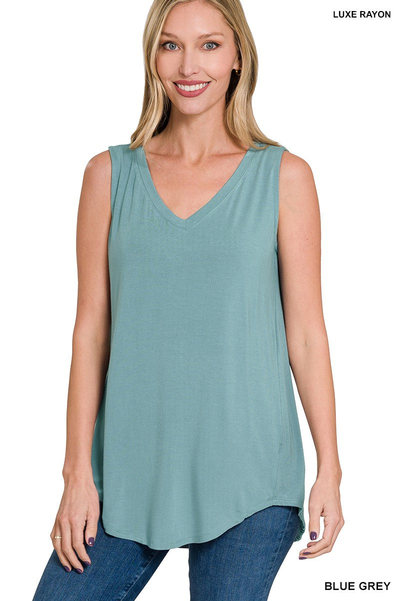 Luxe Rayon Sleeveless Top - Part 3 | Zenana - Final Sale