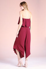 Ready for It Strapless Jumpsuit | Wine