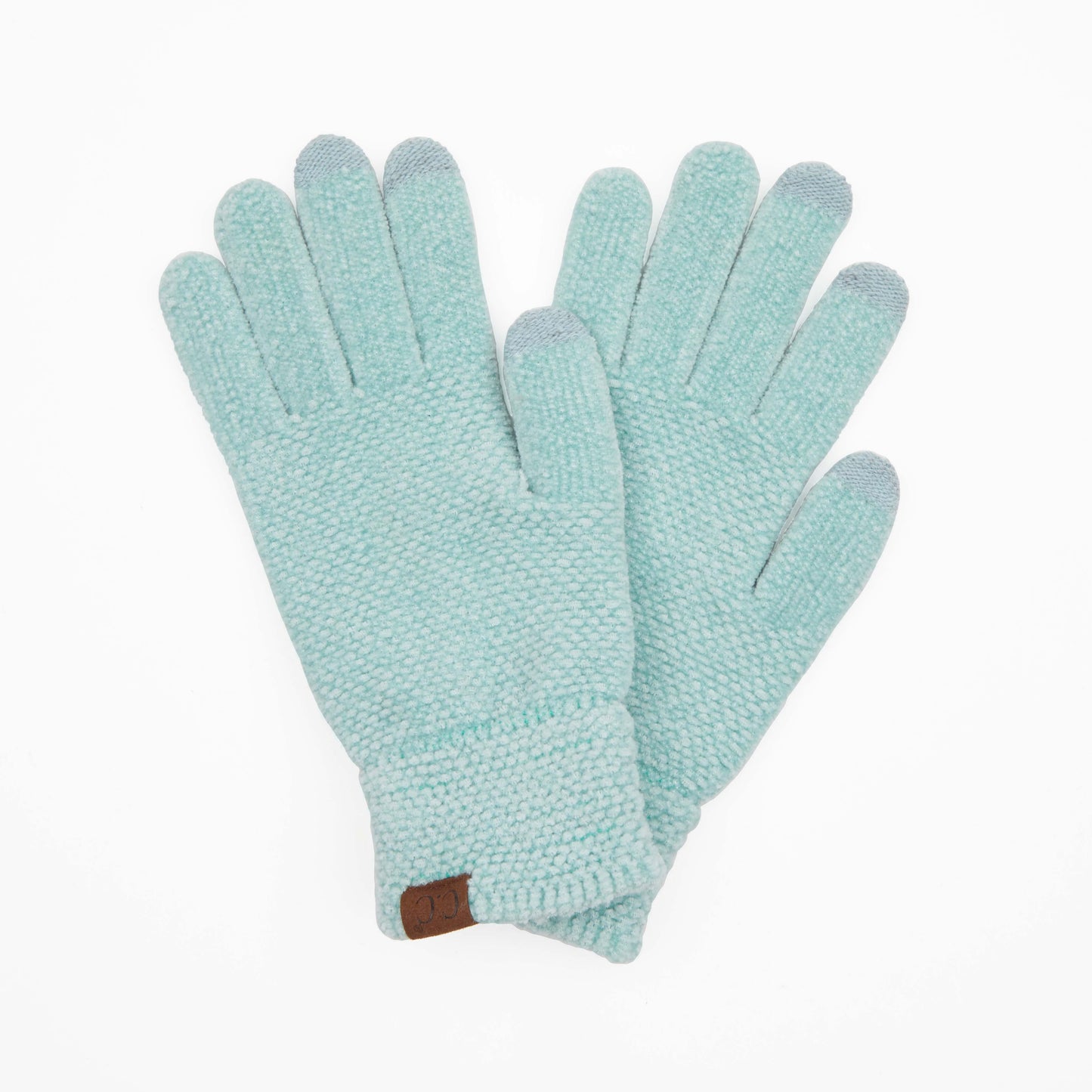 C.C. Mint Chenille Touchscreen Gloves