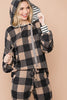 Mocha Buffalo Plaid Drawstring Contrast Hoodie - *DEAL - COUPON EXCLUDED*