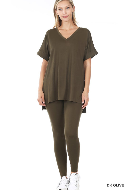 Brushed Dty Microfiber Loungewear Set (5 COLORS) | ZENANA *LA LIVE PREORDER