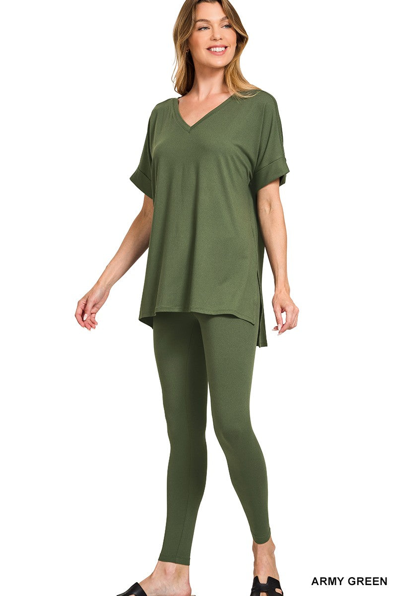 Brushed Dty Microfiber Loungewear Set (5 COLORS) | ZENANA *LA LIVE PREORDER
