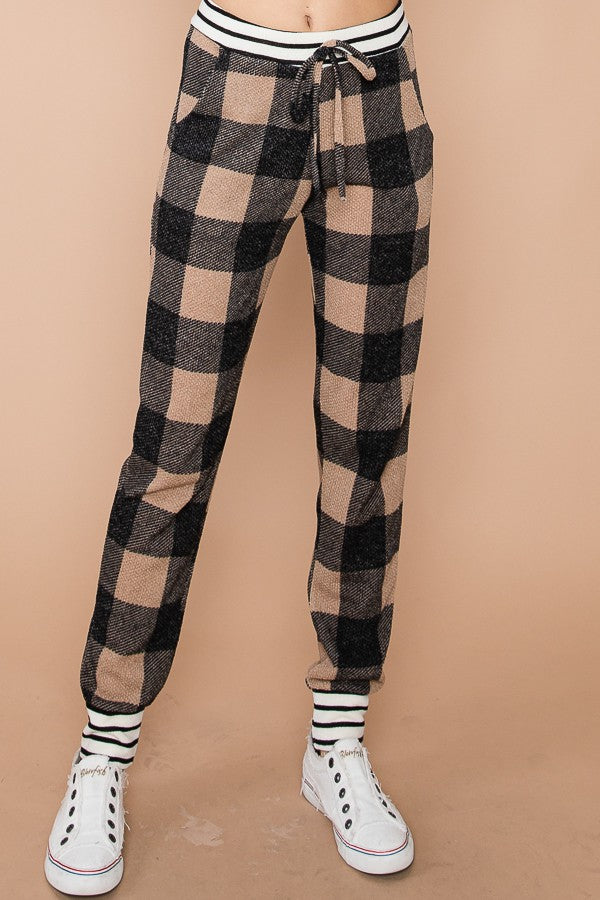 Mocha Plaid Jogger Pants*DEAL - COUPON EXCLUDED*