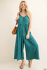 BUTTON DOWN RAYON CREPE JUMPSUIT 