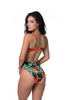 Neon Orange Tropical Bandeau Bikini Swim Set (TOP & BOTTOM)