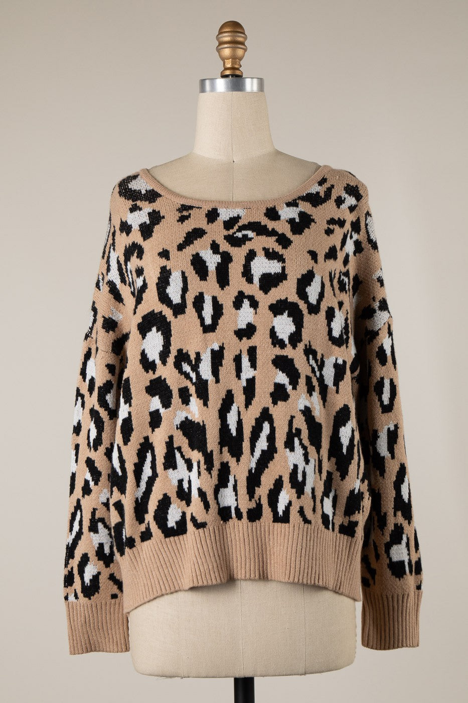 Leopard Open Back Sweater**