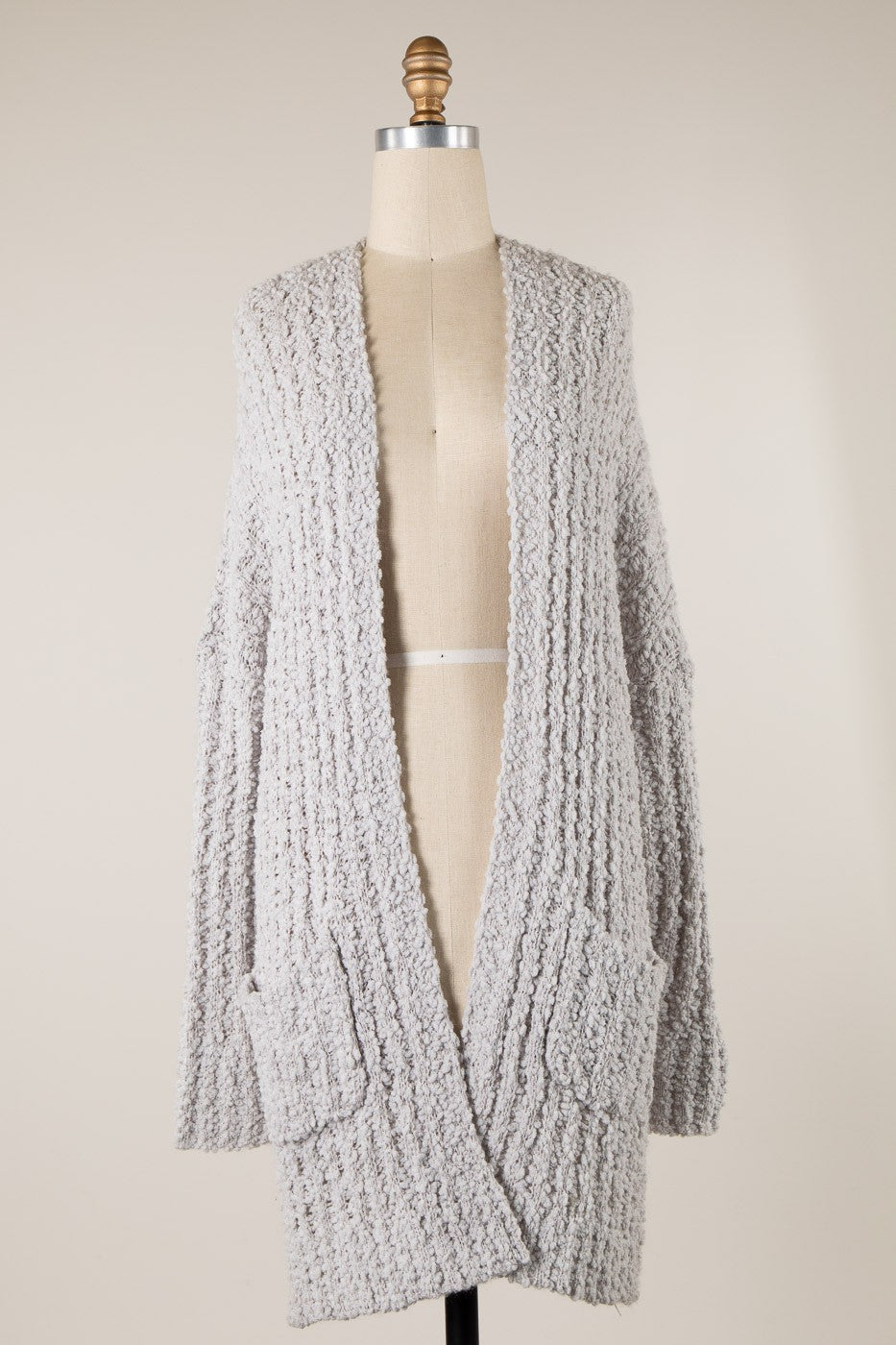 Ribbed Popcorn Knit Long Cardigan *New Colors*