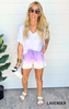 French Terry Dip Dye Drawstring Waist Shorts