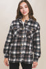 Sherpa Fleece Plaid Jacket - Black & Ivory