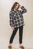 Sherpa Fleece Plaid Jacket - Black & Ivory