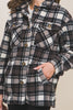 Sherpa Fleece Plaid Jacket - Black & Ivory