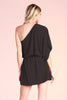 Textured Solid One Shoulder Mini Dress