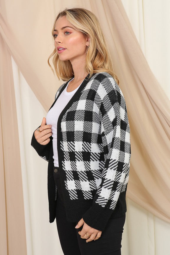 Holiday Checkered Cardigan**DEAL- COUPON EXCLUDED