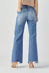 High Rise Wide Leg Denim Jeans -Risen