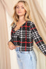 Black Tartan Plaid Cropped Blazer**DEAL- COUPON EXCLUDED