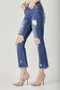 Frayed Edge Distressed Straight Leg Denim | Risen - Final Sale