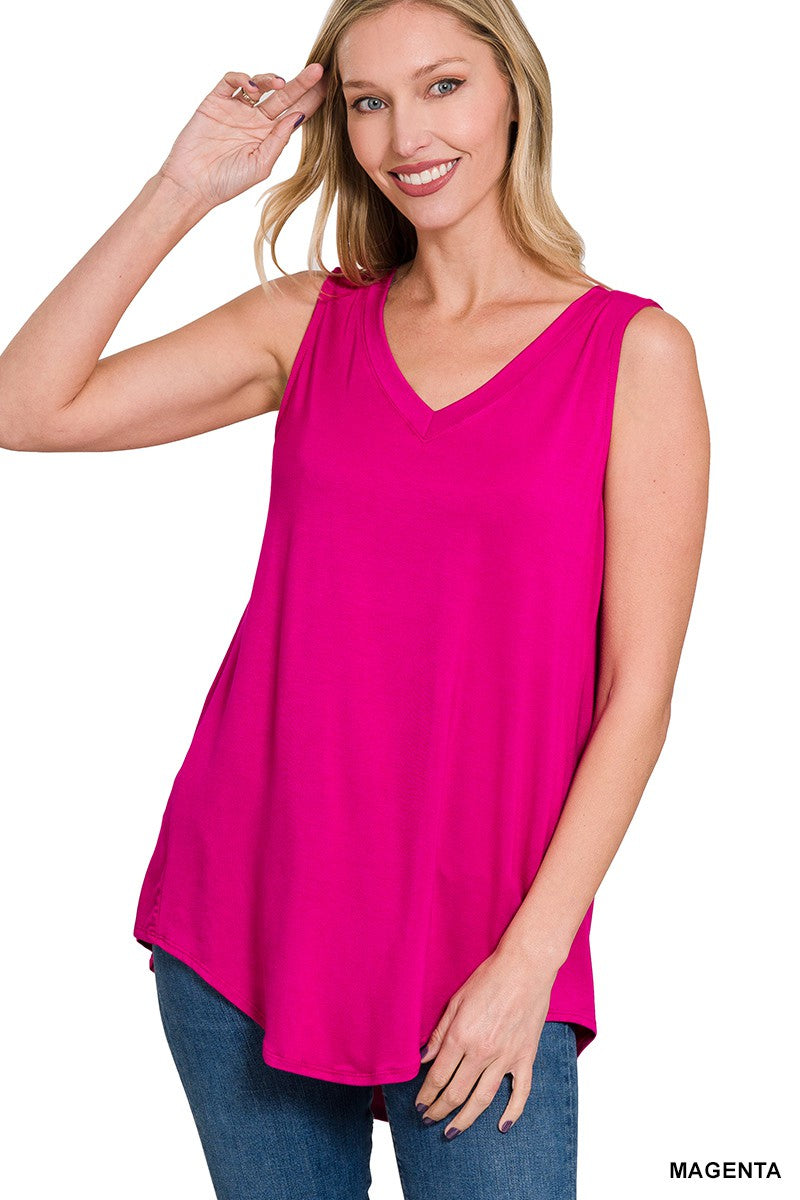 MAGENTA SLEEVELESS TOP 